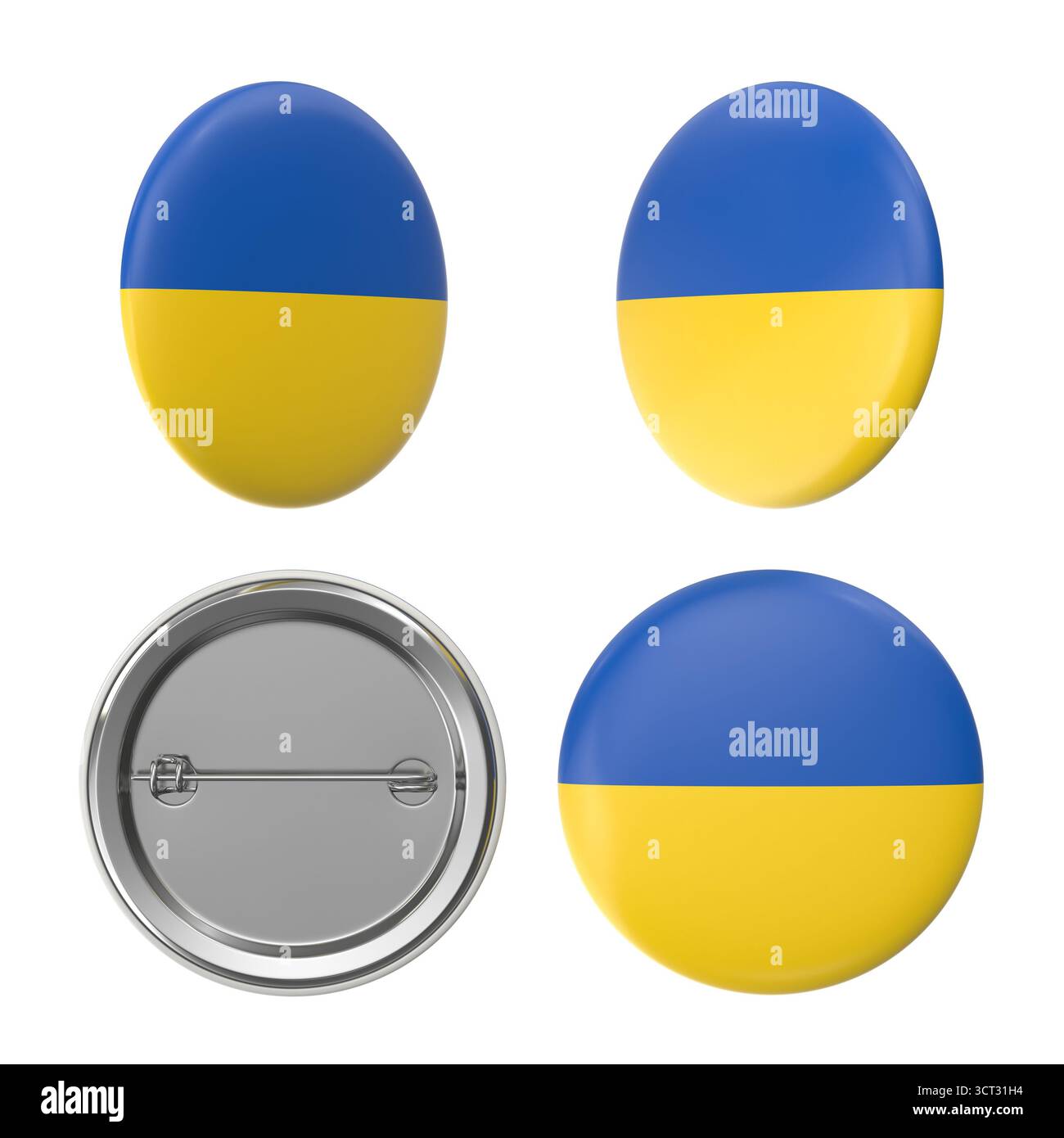 Badges du drapeau ukrainien épingles de bouton représentant le patriotisme ukrainien Banque D'Images