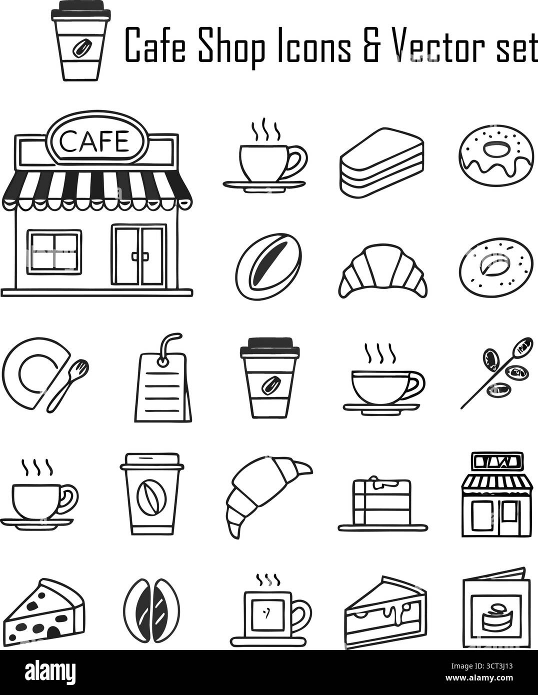 Coffret d'icônes Café – Collection vectorielle d'outils de café, thé, boulangerie et barista Illustration de Vecteur Coffret d'icônes Café – Collection vectorielle d'outils de café, thé, boulangerie et barista Illustration de Vecteur