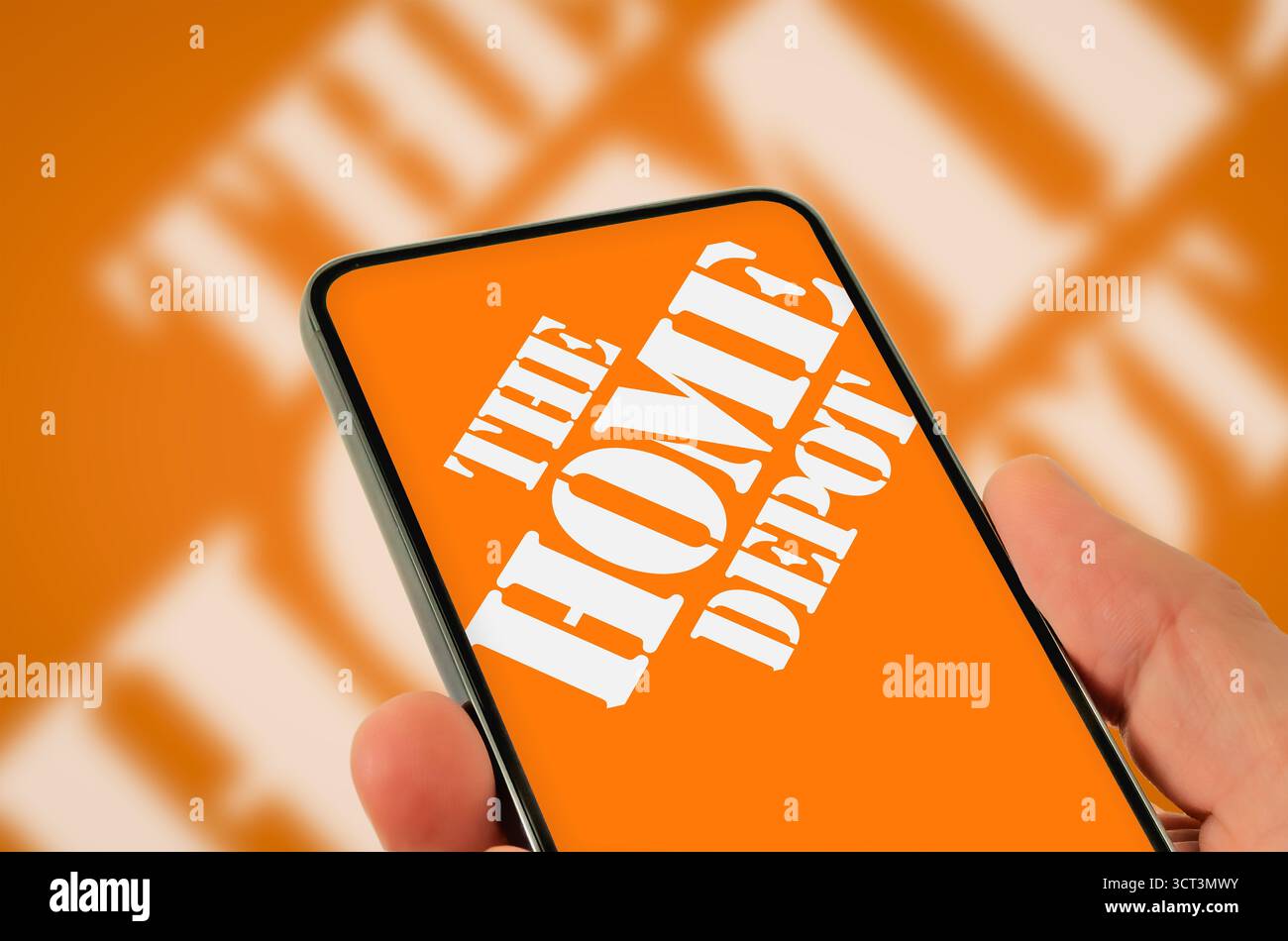 Le logo Home Depot affiché sur un appareil mobile Banque D'Images