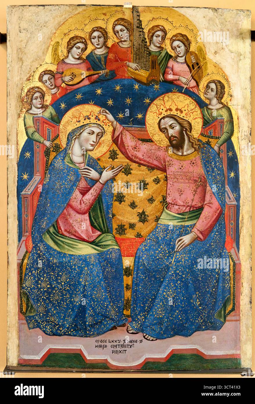 CATARINO, documentato a Venezia dal 1362 al 1390, Incoronazione della Vergine e angeli, Gallerie dell'Accademia, Galerie de l'Académie, Campo della Carita Banque D'Images
