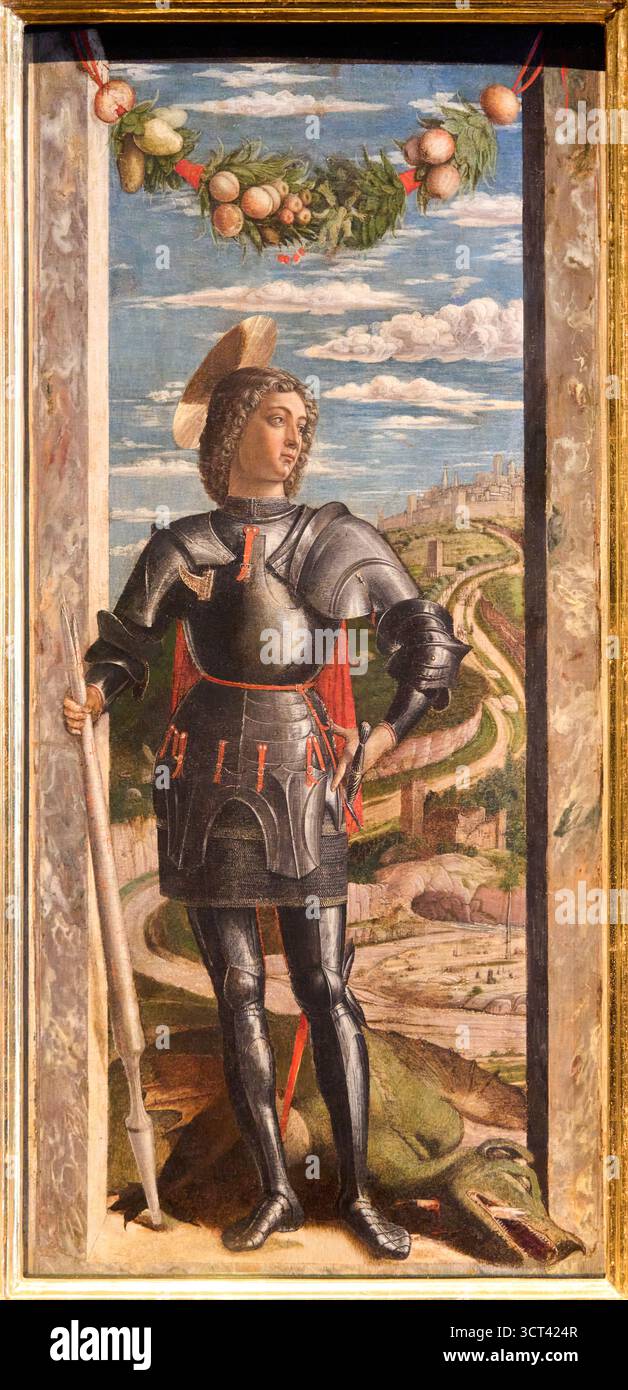 Andrea Mantegna ((Isola di Cartura presso Padova 1431 - Mantova 1506), San Giorgio, 1458-1460 circa, Gallerie dell'Accademia, Galerie de l'Académie, Campo Banque D'Images