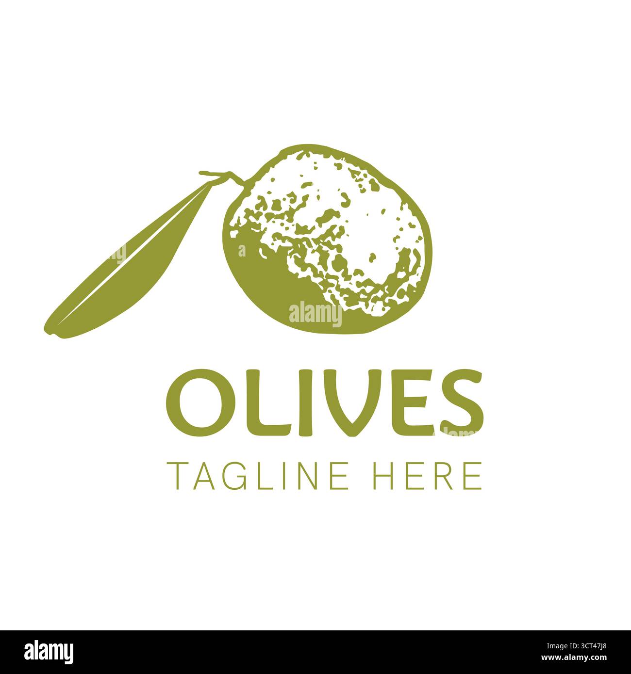 Logo de marque d'huile d'olive avec fruit d'olive vert Illustration de Vecteur
