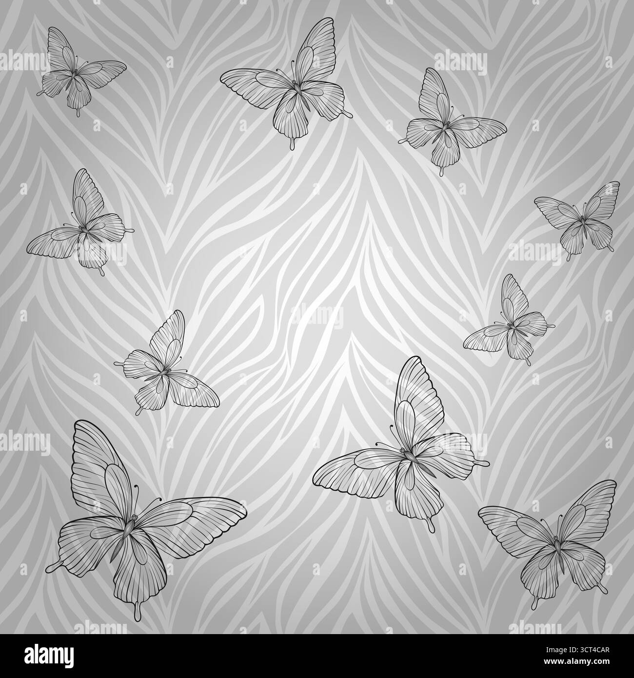 arrière-plan transparent. papillons sur motif zèbre animal abstrait Illustration de Vecteur