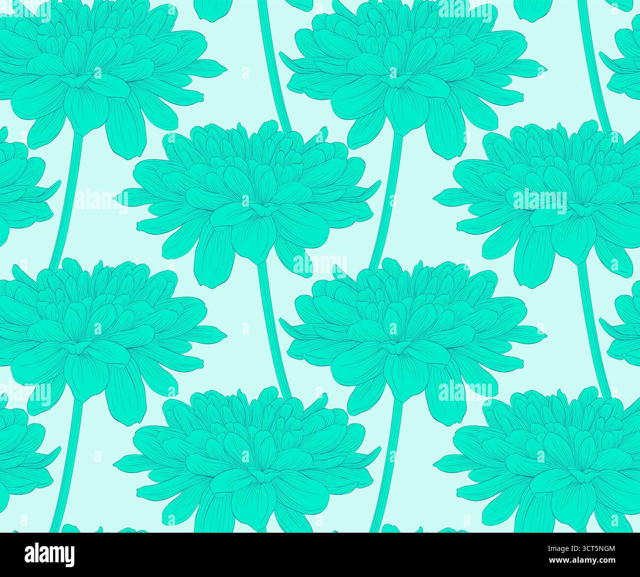 Beau fond sans couture avec dahlia. Illustration de Vecteur