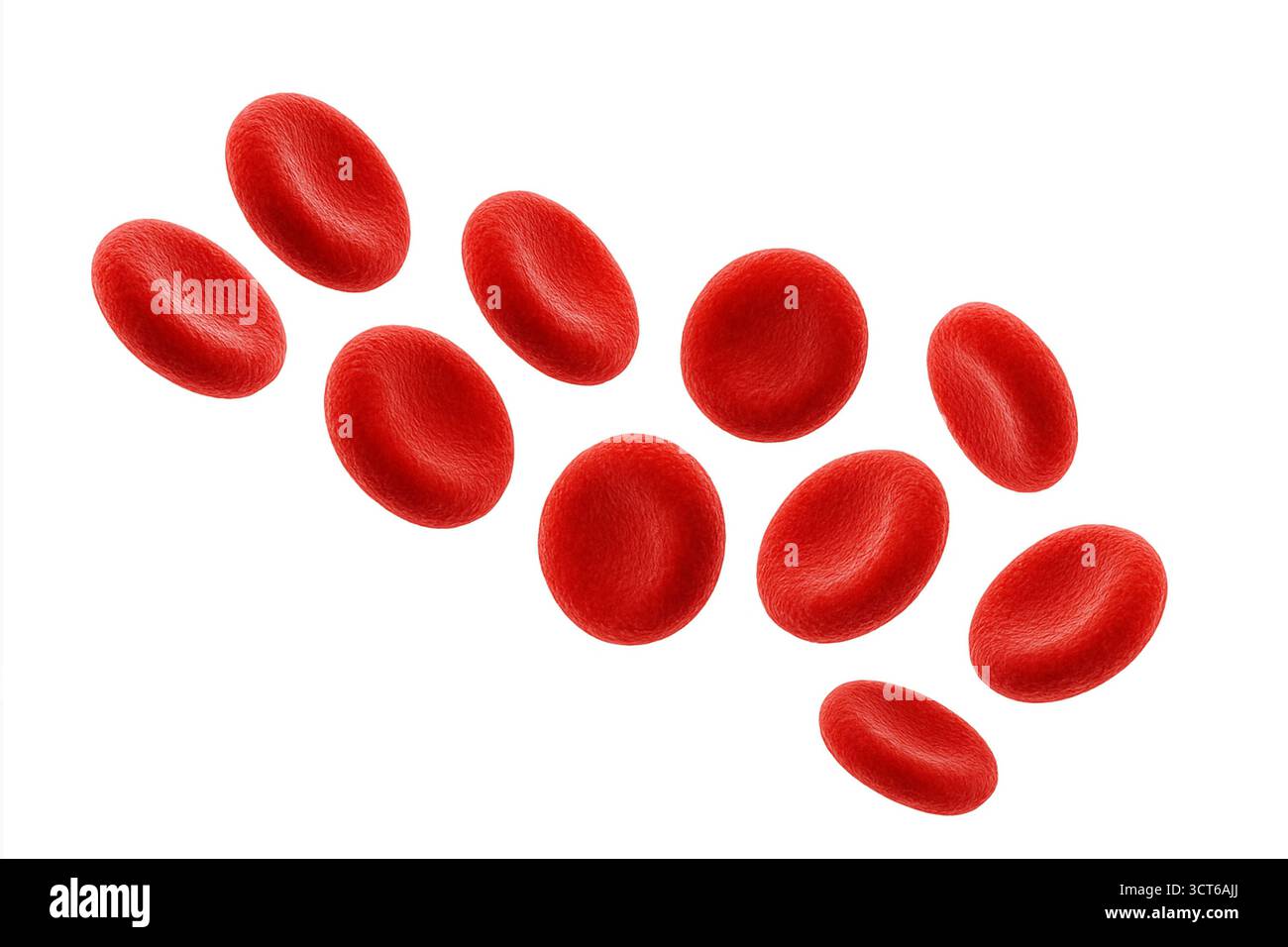 Gros plan des globules rouges. L'image est d'une seule cellule, mais elle est entourée d'autres cellules, donnant l'impression d'un amas Banque D'Images