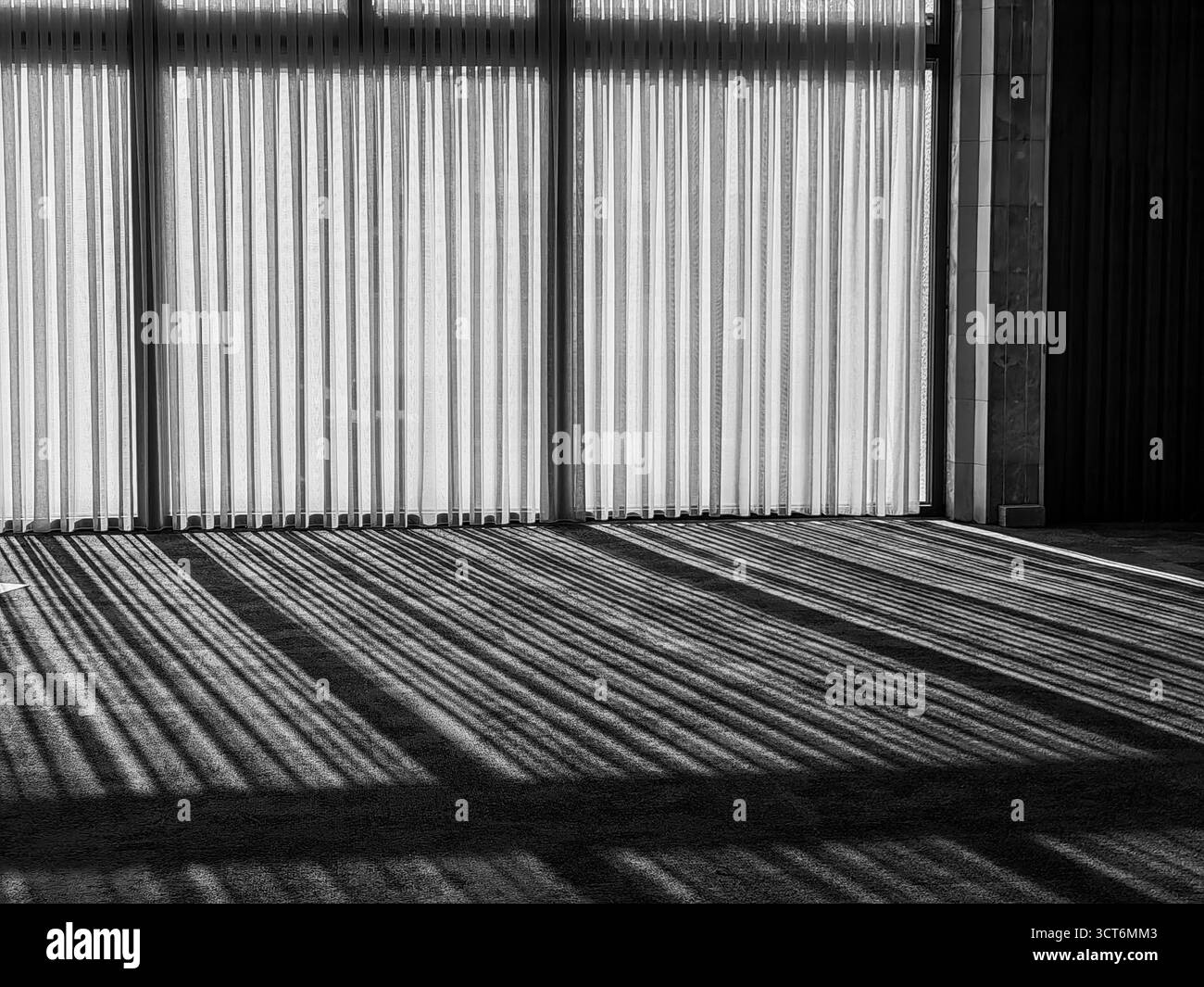 Géométrie de la lumière - reflets intérieurs modernes. Teintes monochromes. Banque D'Images