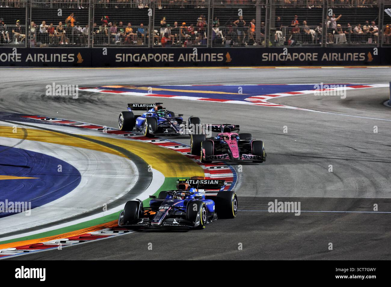 Singapour, Singapour. 05 octobre 2025. Carlos Sainz (ESP) Atlassian Williams Racing FW47. 05.10.2025. Championnat du monde de formule 1, Rd 18, Grand Prix de Singapour, Marina Bay Street circuit, Singapour, jour de la course. Crédit : James Moy/Alamy Live News Banque D'Images