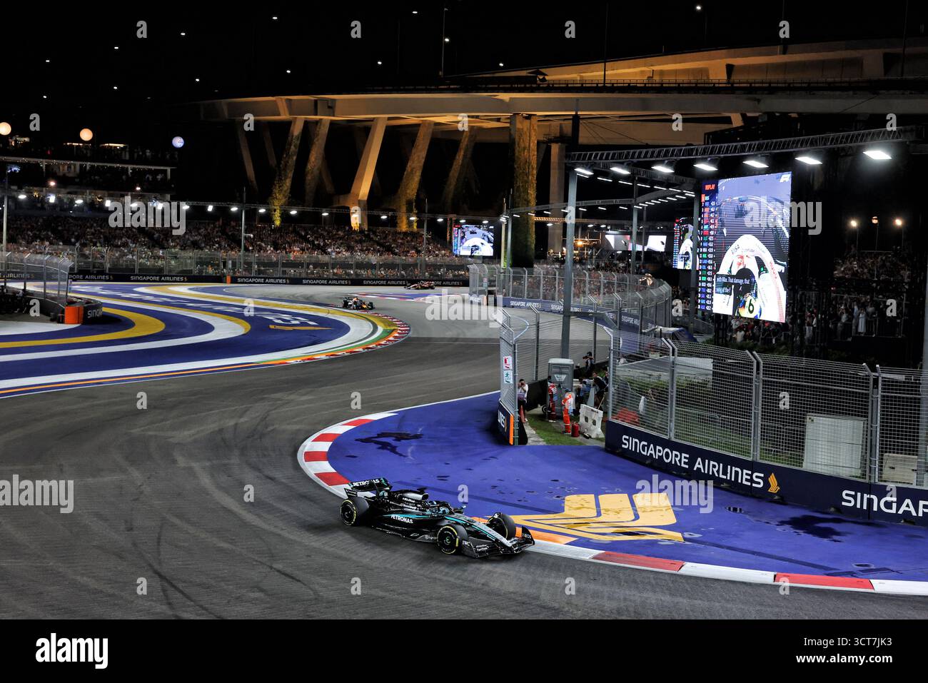 Singapour, Singapour. 05 octobre 2025. George Russell (GBR) Mercedes AMG F1 W16. 05.10.2025. Championnat du monde de formule 1, Rd 18, Grand Prix de Singapour, Marina Bay Street circuit, Singapour, jour de la course. Crédit : James Moy/Alamy Live News Banque D'Images