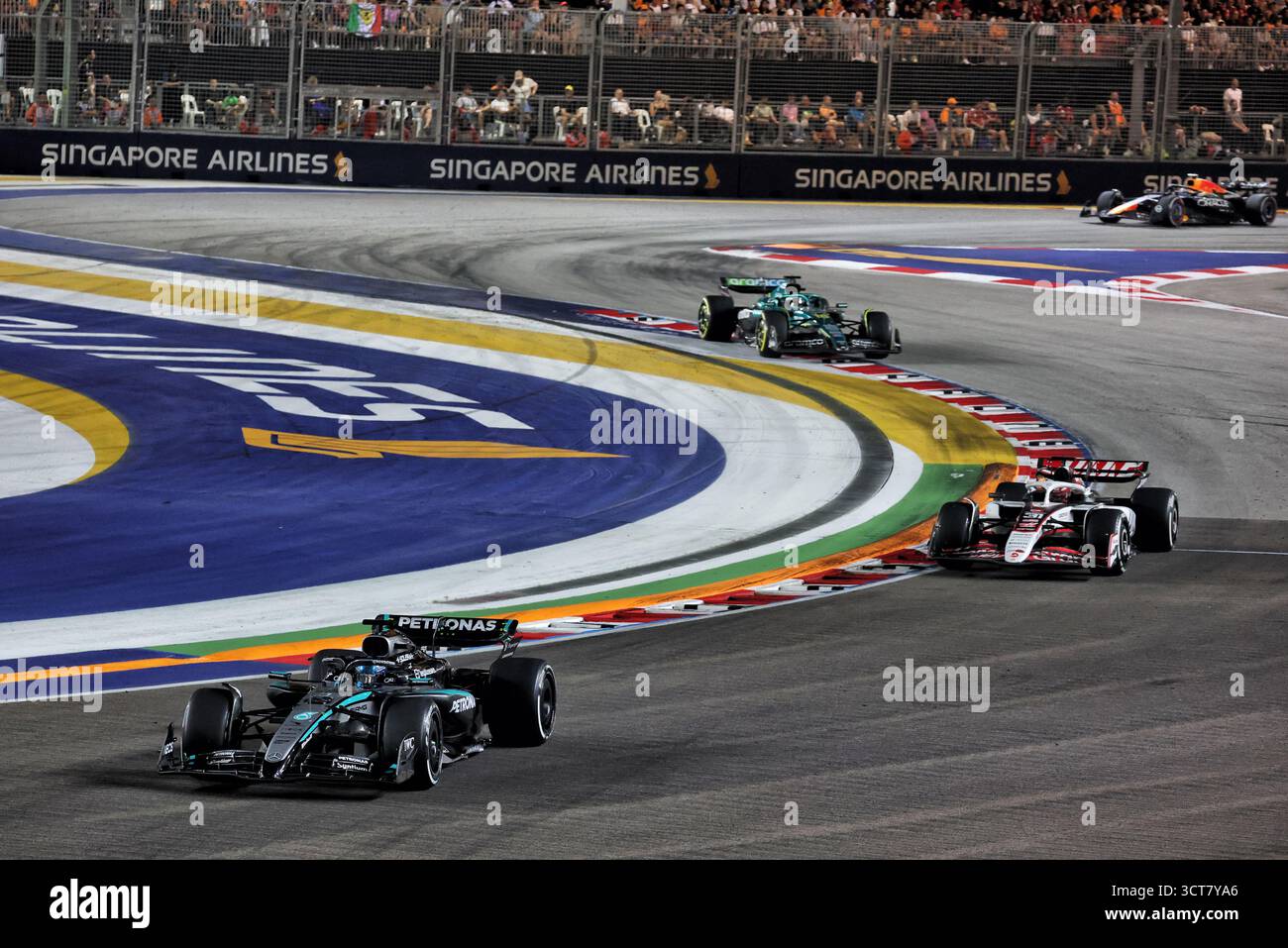 Singapour, Singapour. 05 octobre 2025. George Russell (GBR) Mercedes AMG F1 W16. 05.10.2025. Championnat du monde de formule 1, Rd 18, Grand Prix de Singapour, Marina Bay Street circuit, Singapour, jour de la course. Crédit : James Moy/Alamy Live News Banque D'Images