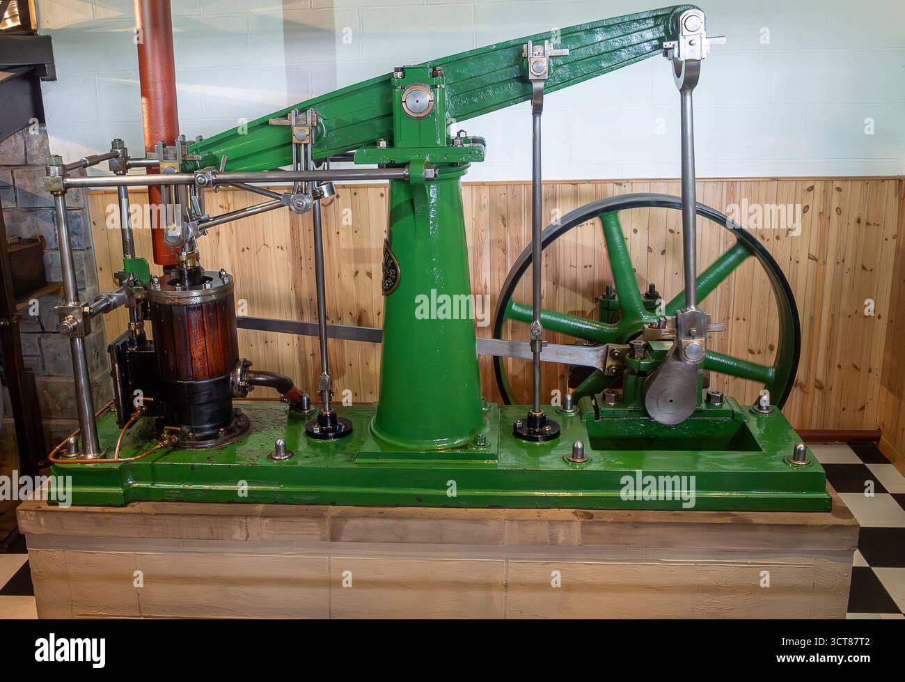 L'Anson Engine Museum est l'un des plus grands musées de moteurs en Europe, avec un moteur à vapeur monocylindre à double action. Banque D'Images