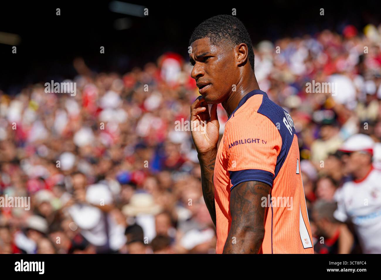 Séville, Espagne. 5 octobre 2025. Marcus Rashford (FC Barcelone) lors du match de LaLiga entre Sevilla FC et FC Barcelone, à Sanchez Pizjuan. Crédit : Fernando Vazquez / Alamy Live News Banque D'Images