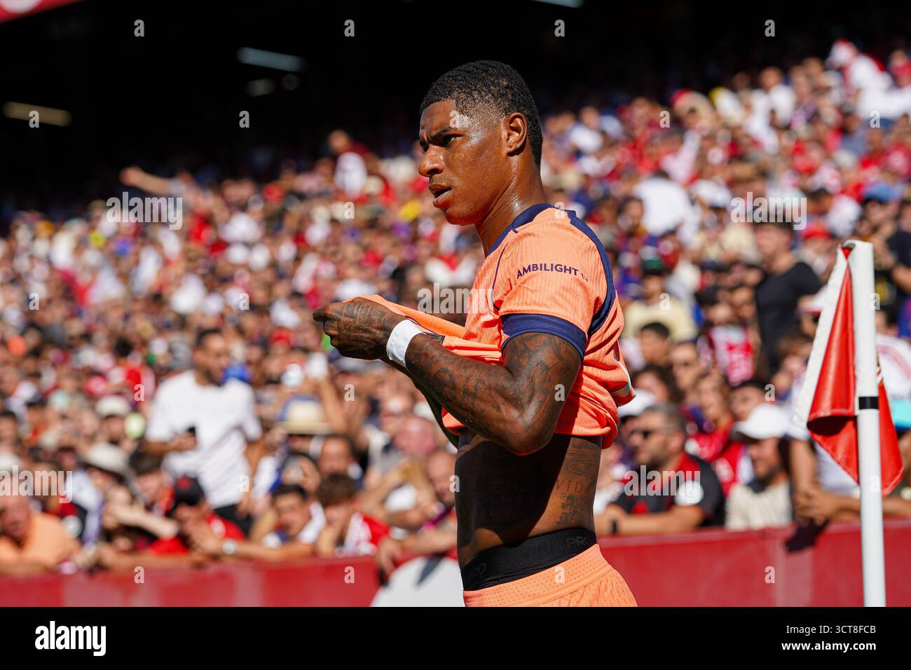 Séville, Espagne. 5 octobre 2025. Marcus Rashford (FC Barcelone) lors du match de LaLiga entre Sevilla FC et FC Barcelone, à Sanchez Pizjuan. Crédit : Fernando Vazquez / Alamy Live News Banque D'Images