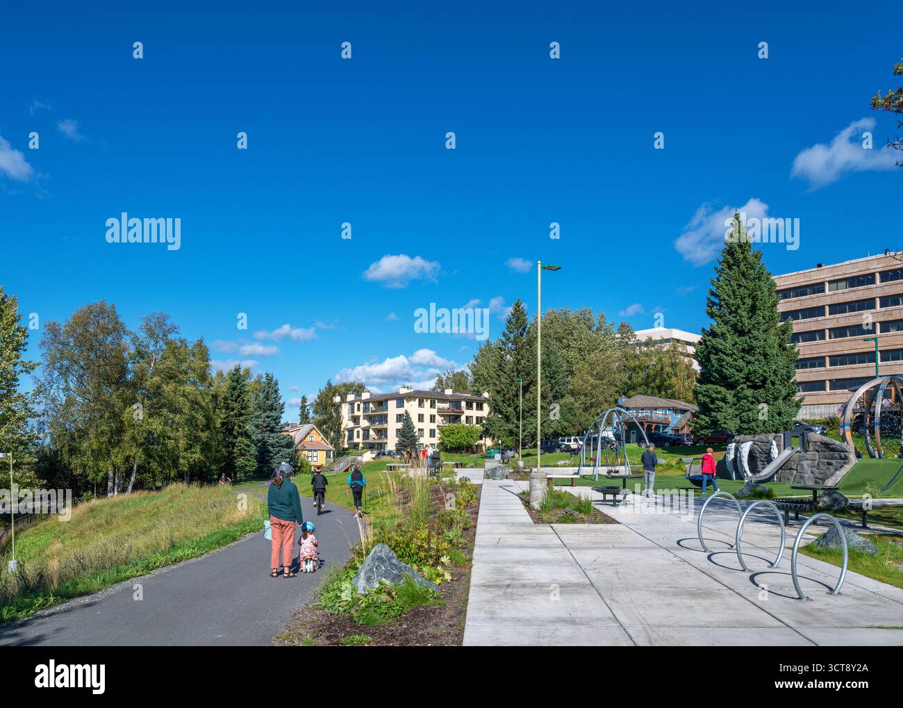 Front de mer à Elderberry Park dans le centre-ville d'Anchorage, Alaska, États-Unis Banque D'Images
