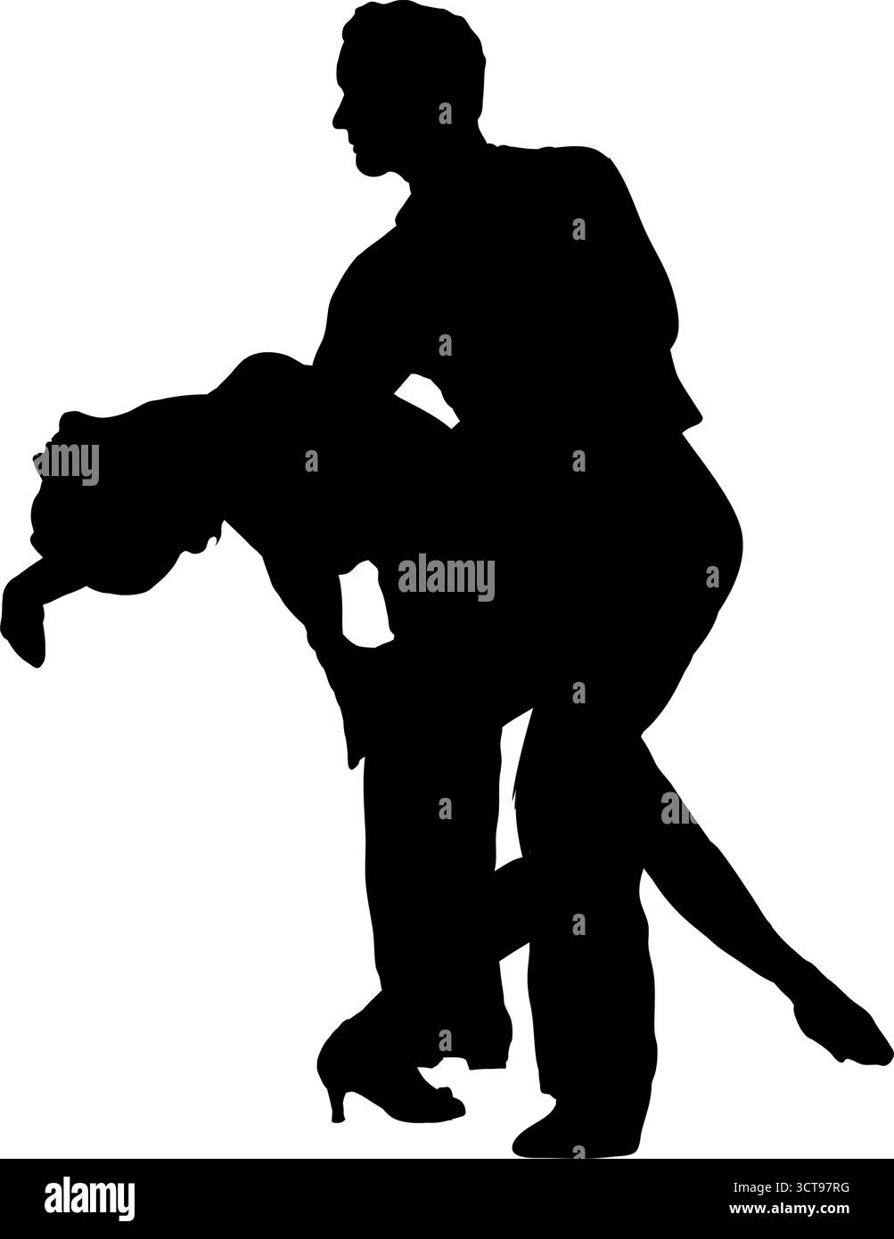illustration vectorielle de silhouette tango de couple dansant Illustration de Vecteur