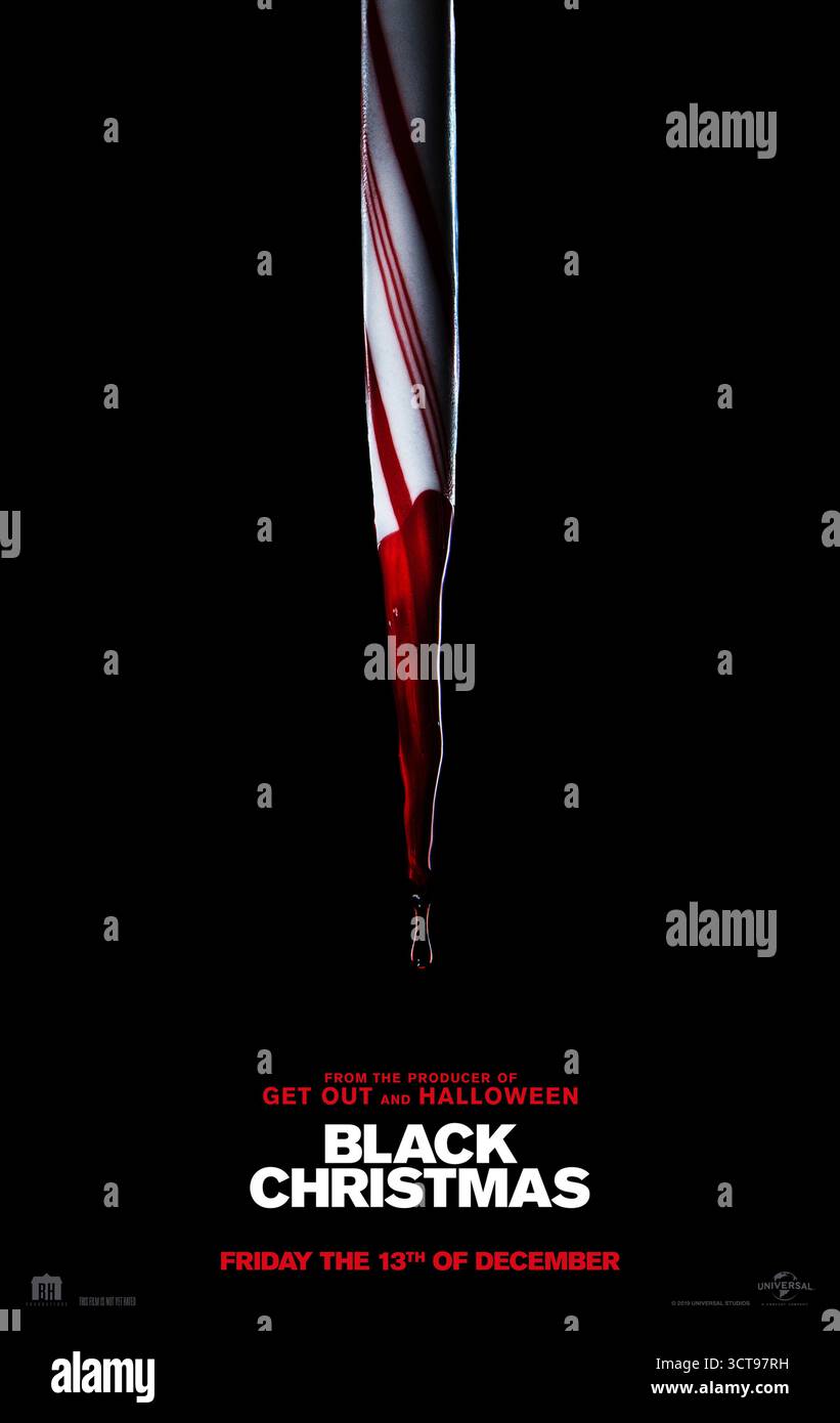 Black Christmas (2019) réalisé par Sophia Takal avec Imogen Poots, Aleyse Shannon et Lily Donoghue. Un groupe de sœurs de sororité au Hawthorne College sont traquées par un tueur mystérieux pendant les vacances de Noël alors qu'elles découvrent un complot mortel au sein de leur fraternité de campus. Affiche avancée AMÉRICAINE UNIQUEMENT POUR USAGE ÉDITORIAL. Crédit : BFA / Universal Pictures Banque D'Images