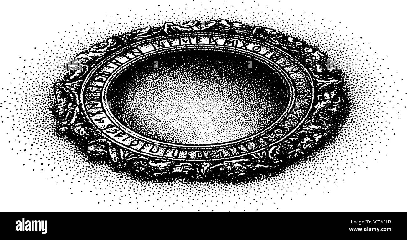 Cercle complexe de runes avec pointillés en pointillés pour un design mystique. Illustration de Vecteur