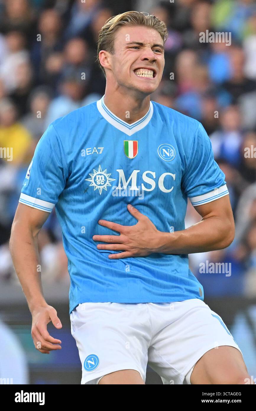 Napoli, Campanie. 05 octobre 2025. Rasmus Hojlund de la SSC Napoli lors de la série A Enilive match entre Napoli v Gênes au Diego Armando Maradona Stadium crédit : massimo insabato/Alamy Live News Banque D'Images