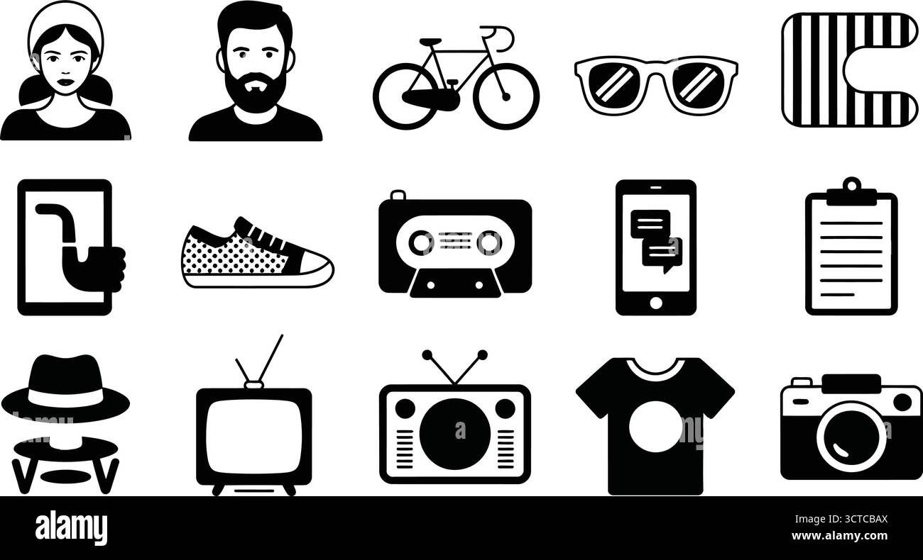 Collection d'icônes de style de vie moderne pour les projets créatifs, le design et le contenu numérique Illustration de Vecteur