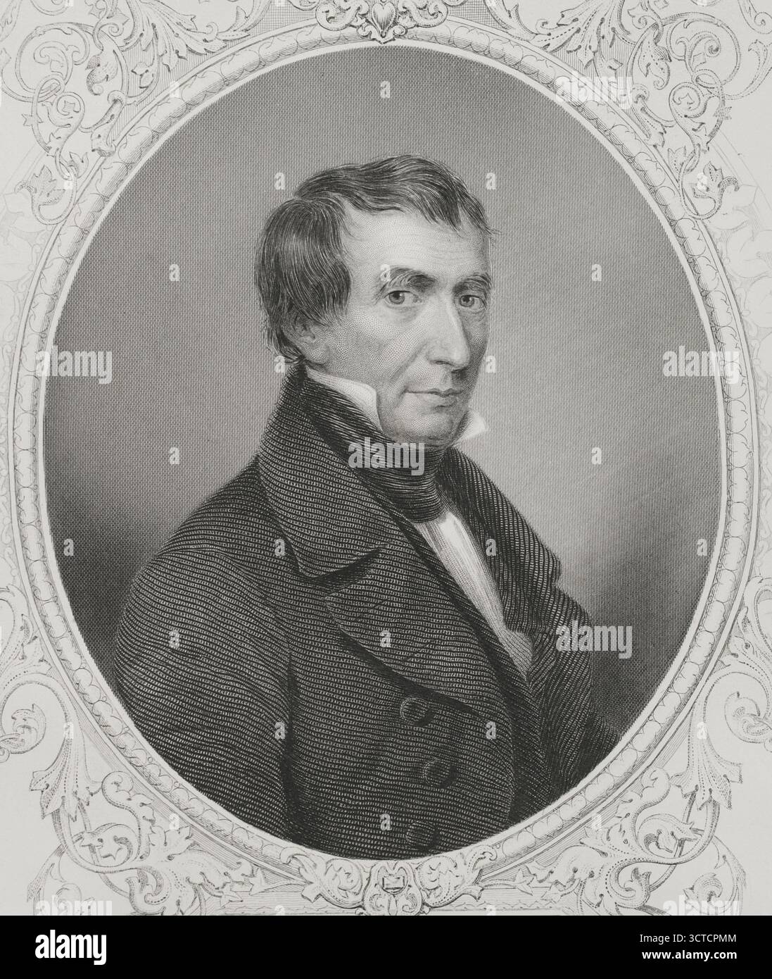 William Henry Harrison (1773-1841) Politicien et général américain. Neuvième Président des États-Unis (4 mars au 4 avril 1841). Il a été le premier président à mourir en fonction et la présidence la plus courte de l'histoire des États-Unis. Sa mort est due à une pneumonie, qu'il a contractée après avoir prononcé un discours sous la pluie et le froid. Portrait. Gravure d'Edwards d'après William Hendrik Franquinet (1785-1854). Histoire des États-Unis, par J. A. Spencer. Volume II. Edition publié à Barcelone, 1873. Banque D'Images William Henry Harrison (1773-1841) Politicien et général américain. Neuvième Président des États-Unis (4 mars au 4 avril 1841). Il a été le premier président à mourir en fonction et la présidence la plus courte de l'histoire des États-Unis. Sa mort est due à une pneumonie, qu'il a contractée après avoir prononcé un discours sous la pluie et le froid. Portrait. Gravure d'Edwards d'après William Hendrik Franquinet (1785-1854). Histoire des États-Unis, par J. A. Spencer. Volume II. Edition publié à Barcelone, 1873. Banque D'Images