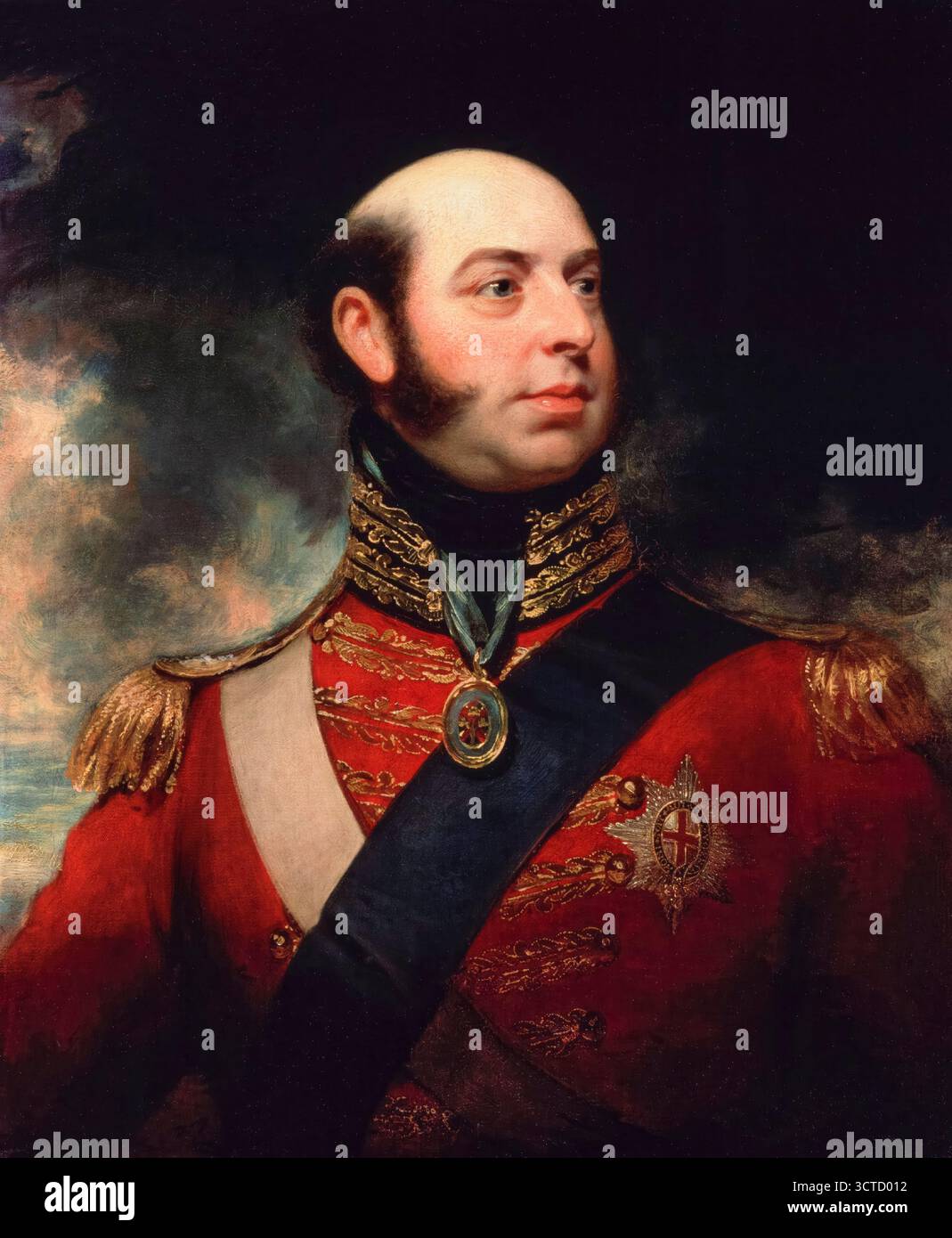 Prince Edward Augustus, Duc de Kent et Strathearn (1767-1820), portrait peint à l'huile sur toile par Sir William Beechey, 1818 Banque D'Images