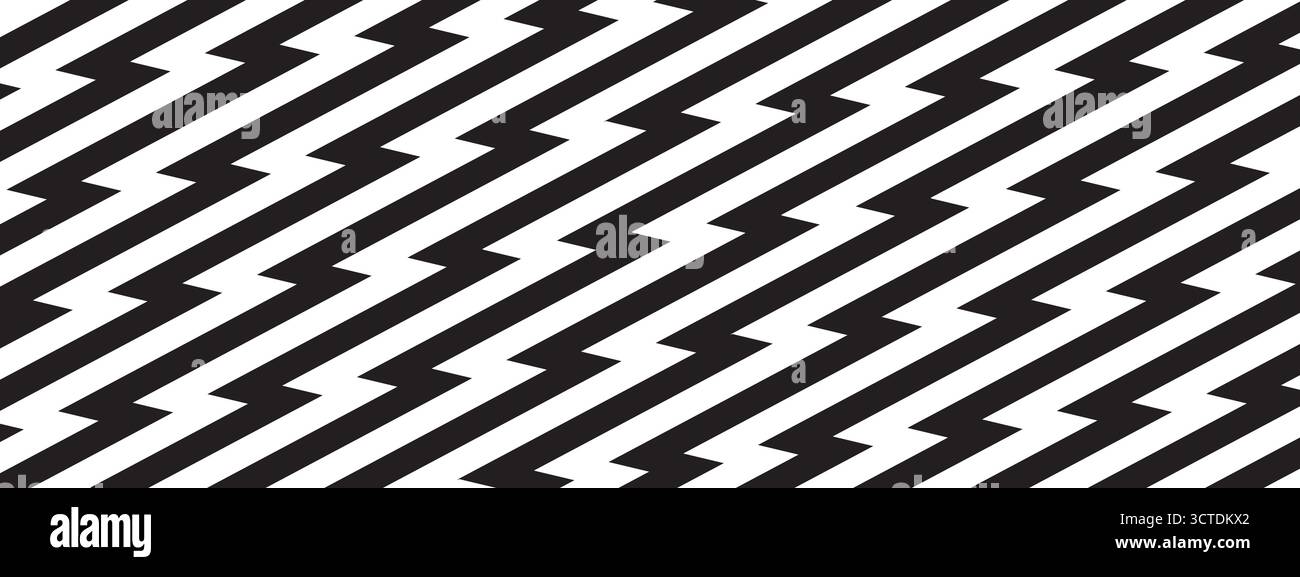 Papier peint à lignes zigzag diagonales répétées. Fond de Thunderbolt. Puissance électrique, foudre, rayures dentelées. Boom, vitesse, danger ou surprise Illustration de Vecteur