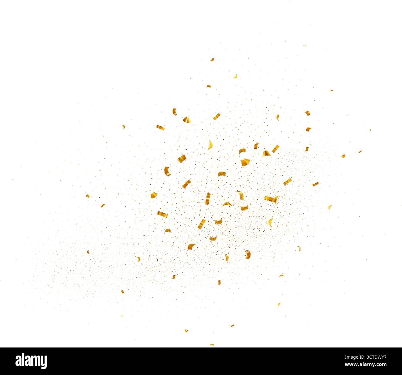 Guirlandes de confettis réalistes dorées volantes. Particule brillante de scintillement pour la célébration de Noël, nouvel an, surprise d'anniversaire de poussière d'or, fête de carnaval, mer Illustration de Vecteur