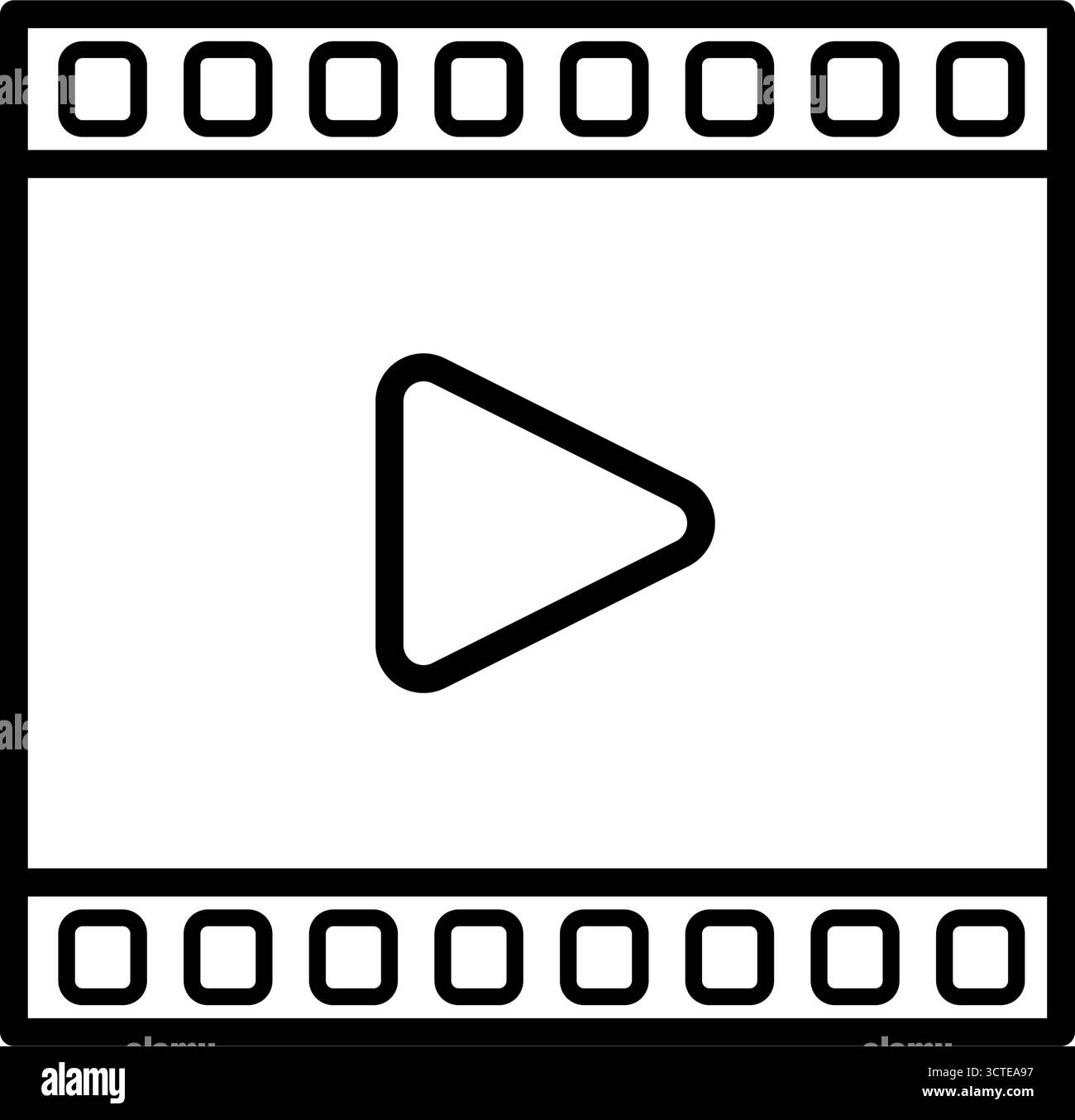 icône de vecteur de bouton de lecture de bande de film de lecteur vidéo Illustration de Vecteur