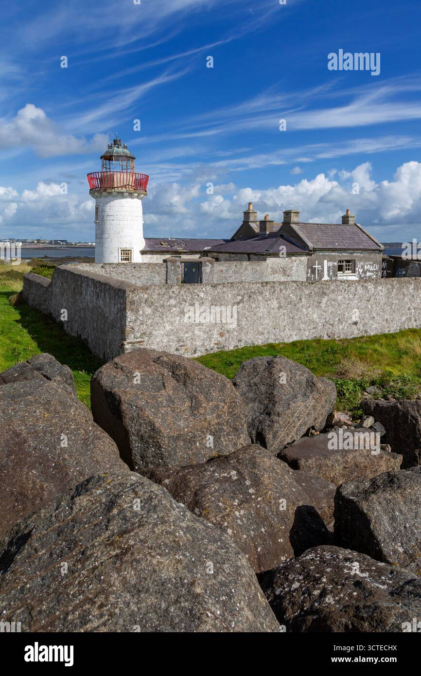 Phare de Mutton Island, Galway City, Irlande Banque D'Images