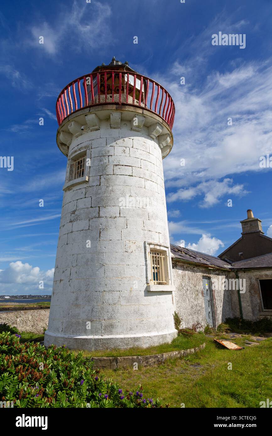 Phare de Mutton Island, Galway City, Irlande Banque D'Images