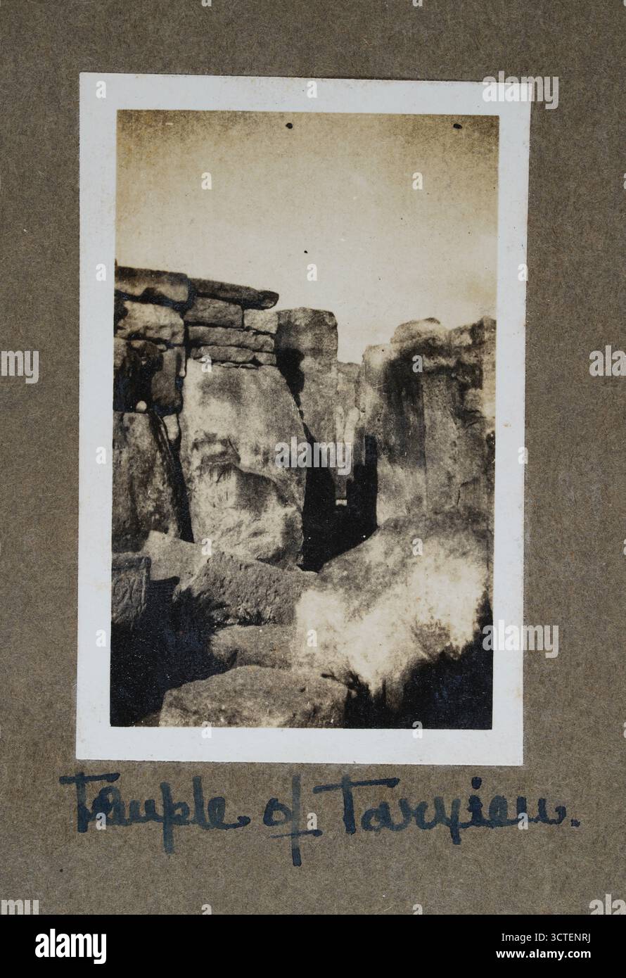 Photographie vintage les temples de Tarxien, Malte, 1923, XXe siècle Banque D'Images