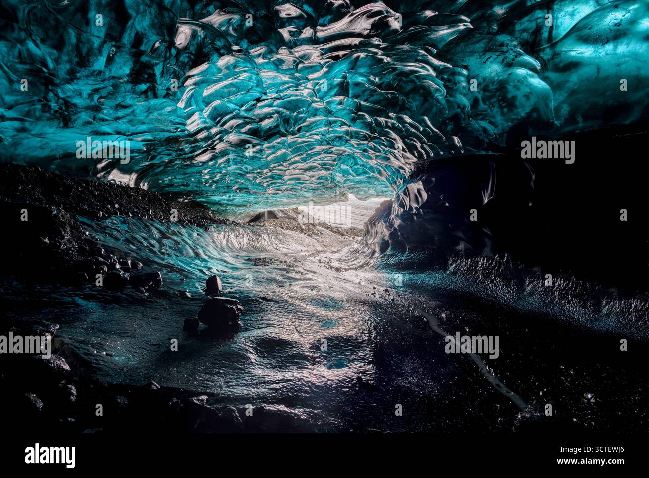 Grotte de glace, Breiðamerkurjökull, Islande Banque D'Images