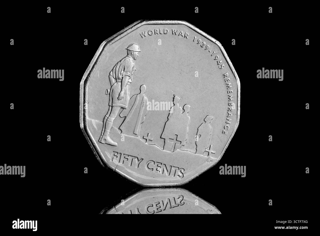 2005 Australie 50 cents libérés pour commémorer le 60e anniversaire de la seconde Guerre mondiale Banque D'Images