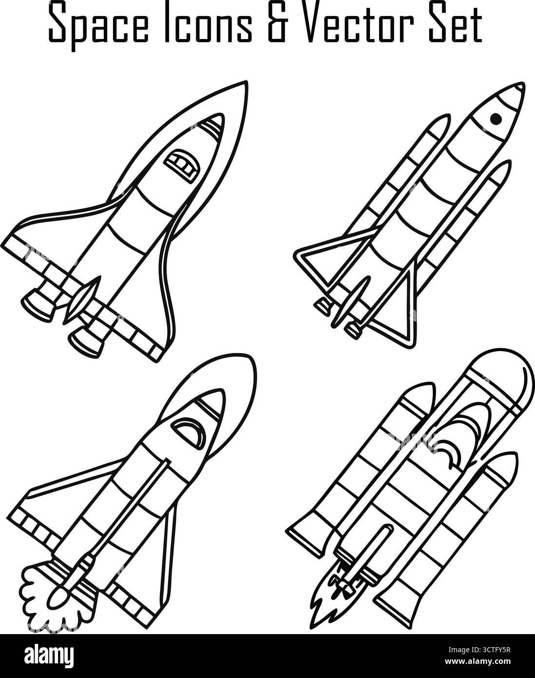 Illustration vectorielle de fusée – lancement spatial, concept de démarrage et conception technologique futuriste Illustration de Vecteur