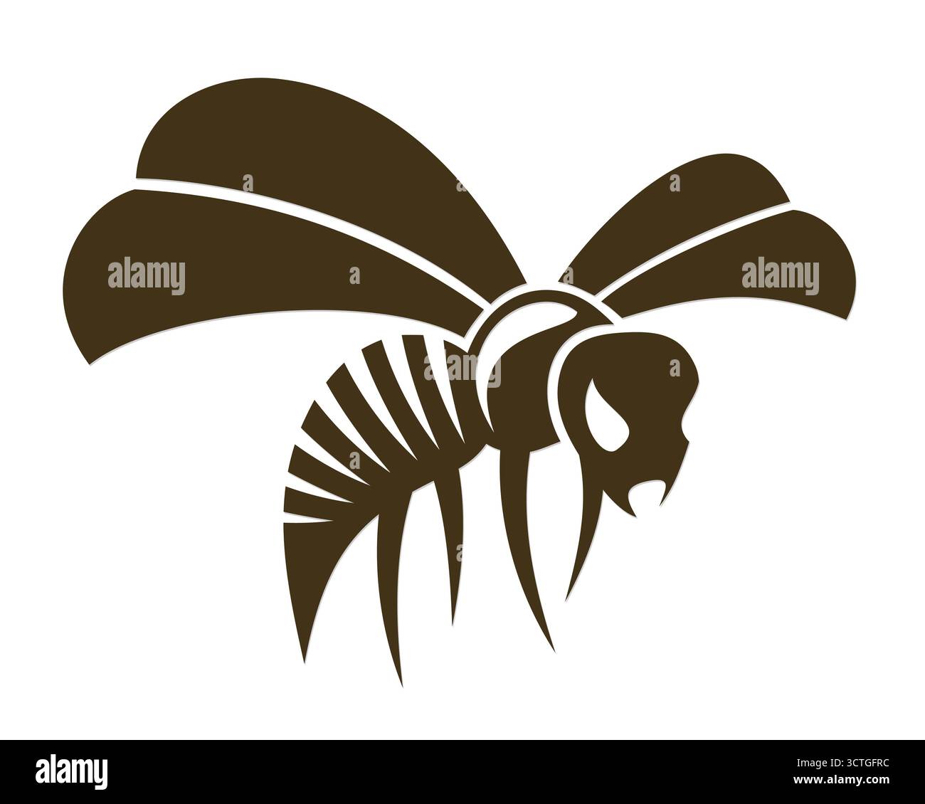 Un symbole de la guêpe stylisée volante. Illustration de Vecteur