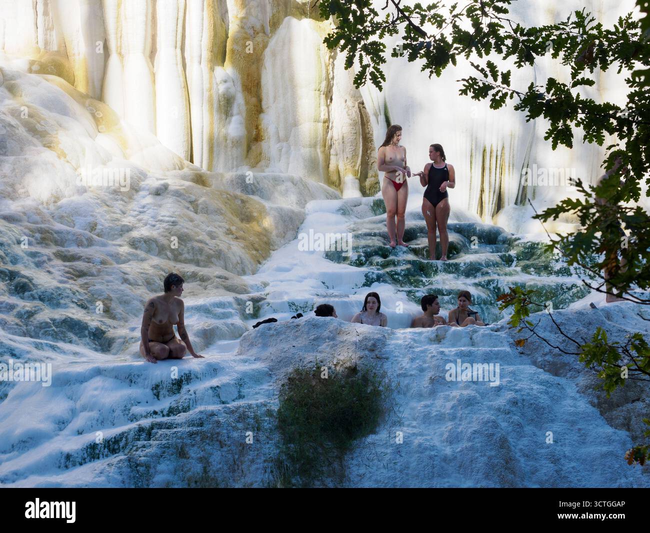 Sources chaudes à Bagni San Filippo, ville de la province de Sienne, Italie Banque D'Images