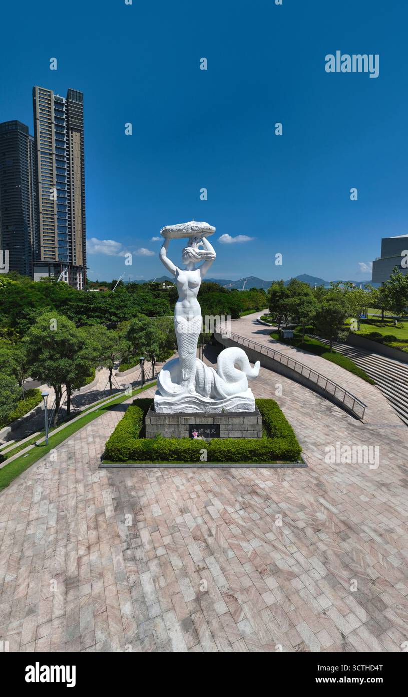 Photographie aérienne du monde marin au parc côtier N ü wa à Shekou, district de Nanshan, Shenzhen Banque D'Images