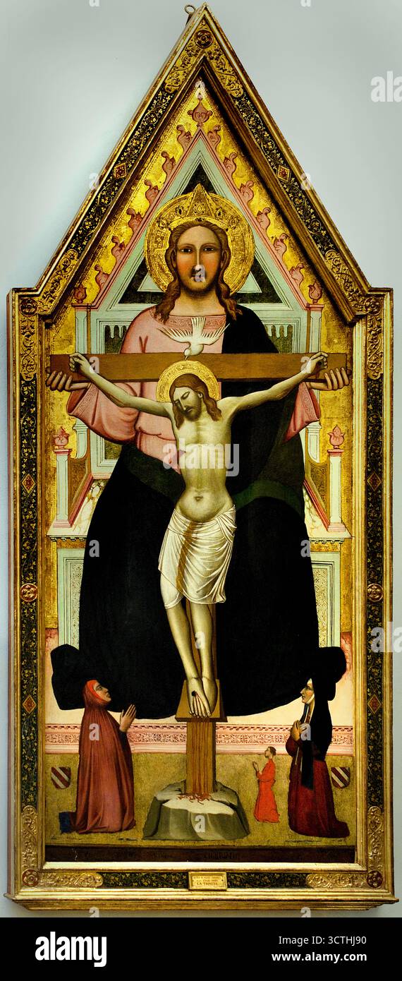 La Trinité (1400 - 1410) Niccolò di Pietro Gerini (1340-1415) Italie Italien ( Sainte, Trinité, dans la doctrine chrétienne, l'unité du Père, fils, esprit Saint, trois personnes en une seule Divinité, la Trinité est considérée comme l'une des affirmations chrétiennes centrales au sujet de Dieu, Pigeon. ) Banque D'Images La Trinité (1400 - 1410) Niccolò di Pietro Gerini (1340-1415) Italie Italien ( Sainte, Trinité, dans la doctrine chrétienne, l'unité du Père, fils, esprit Saint, trois personnes en une seule Divinité, la Trinité est considérée comme l'une des affirmations chrétiennes centrales au sujet de Dieu, Pigeon. ) Banque D'Images