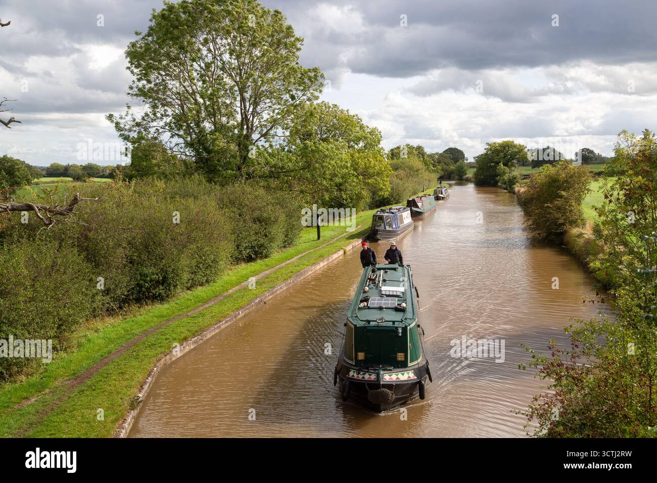Bateaux sur le canal Shropshire Union canal à Hurleston Junction, près de Nantwich, Cheshire, Angleterre Banque D'Images