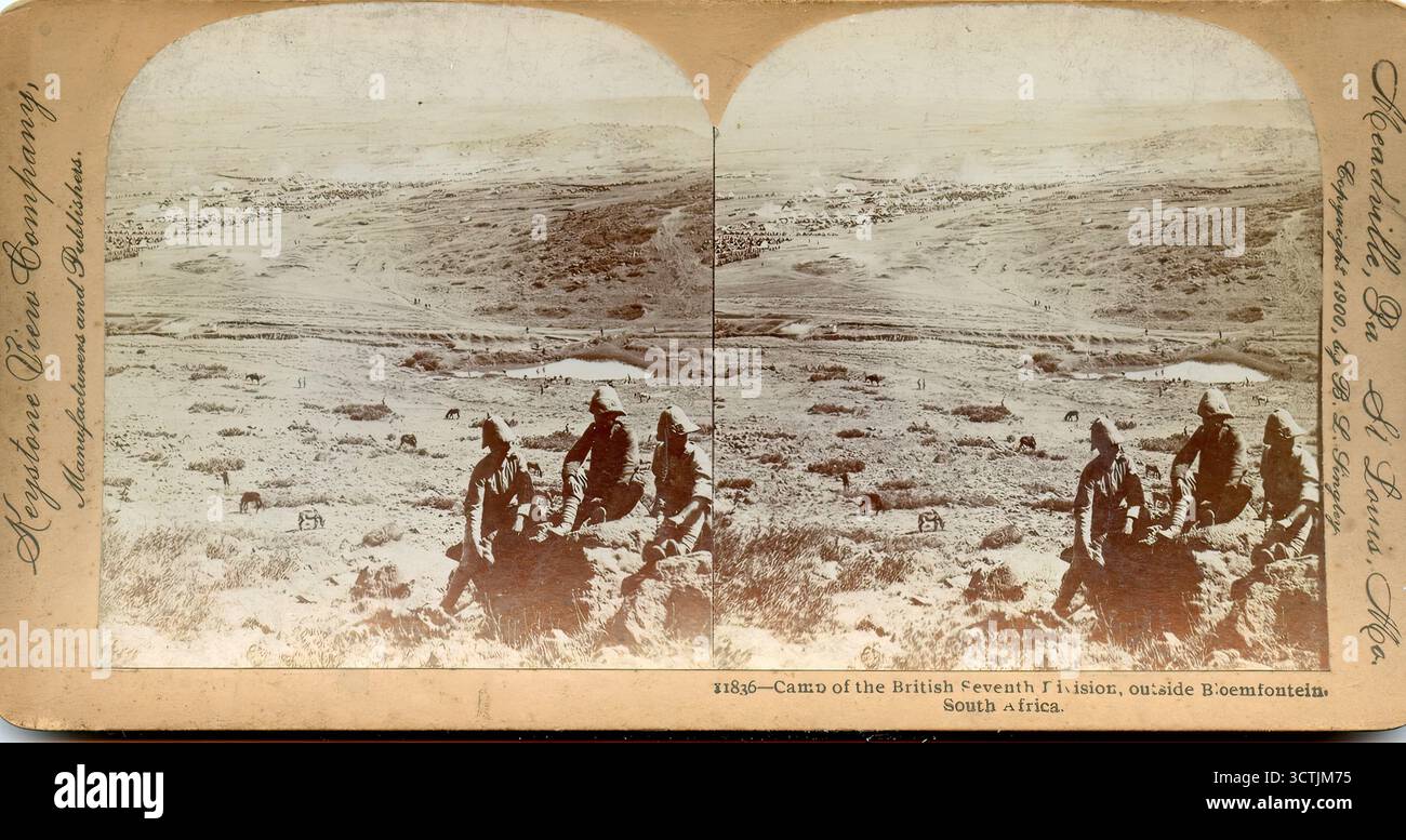 Camp de la septième division britannique à l'extérieur de Bloemfontein, en Afrique du Sud, pendant la seconde guerre des Boers. Banque D'Images