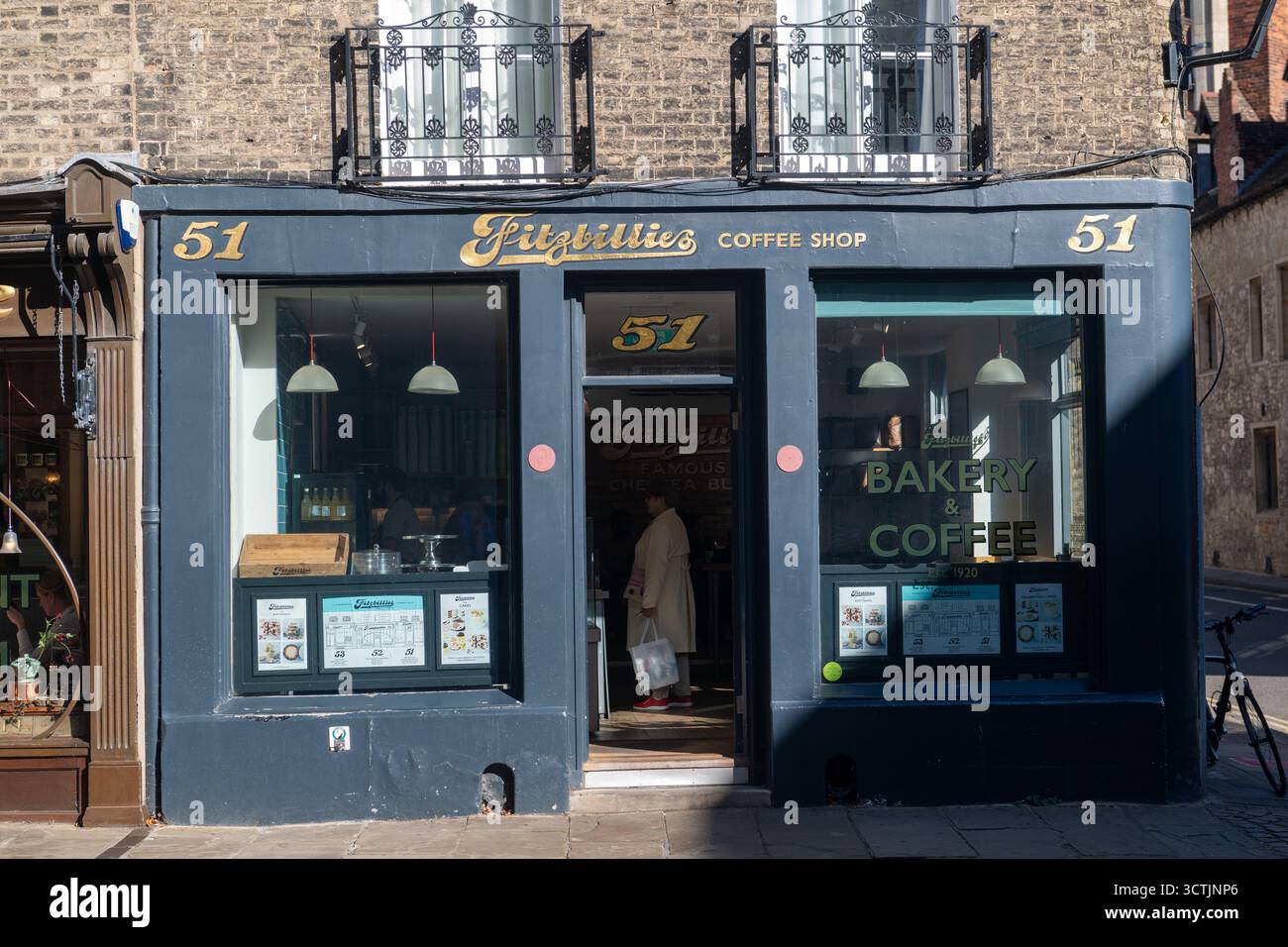 Fitzbillies café et boulangerie, célèbre pour ses brioches Chelsea, sur Trumpington Street à Cambridge, célèbre monument local et restaurant, Cambridgeshire, U. Banque D'Images