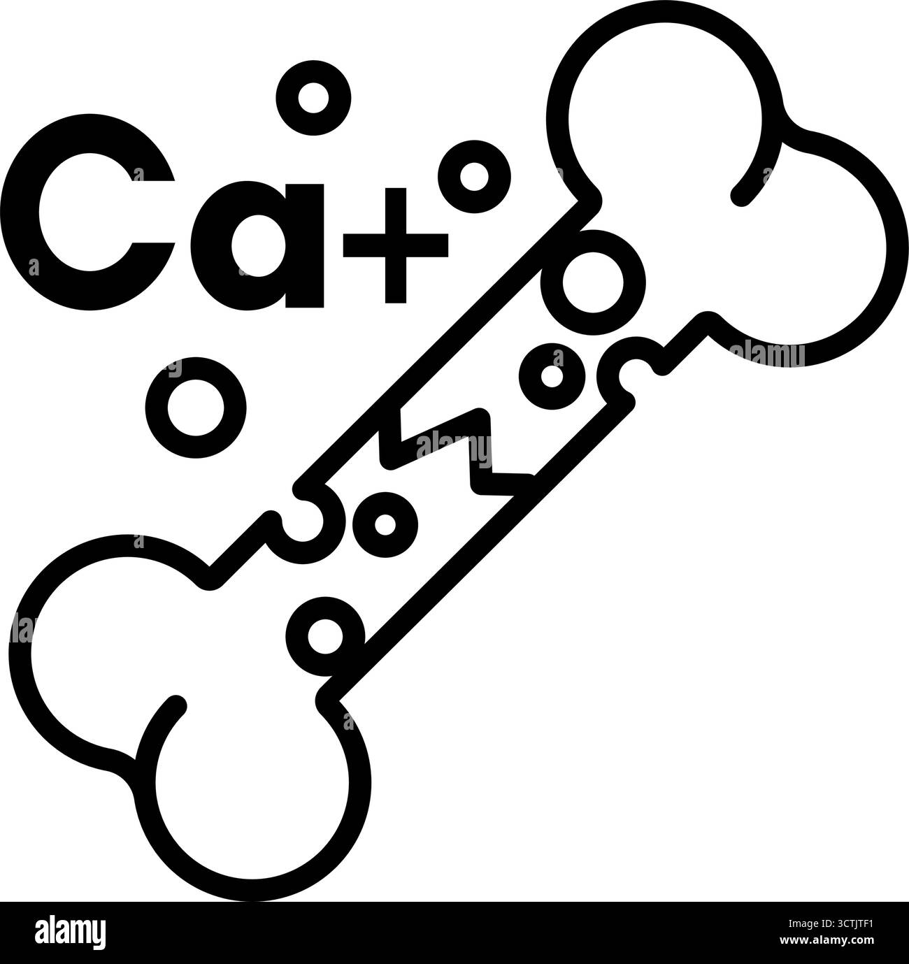 Os cassé avec déficience en calcium - icône vectorielle Illustration de Vecteur