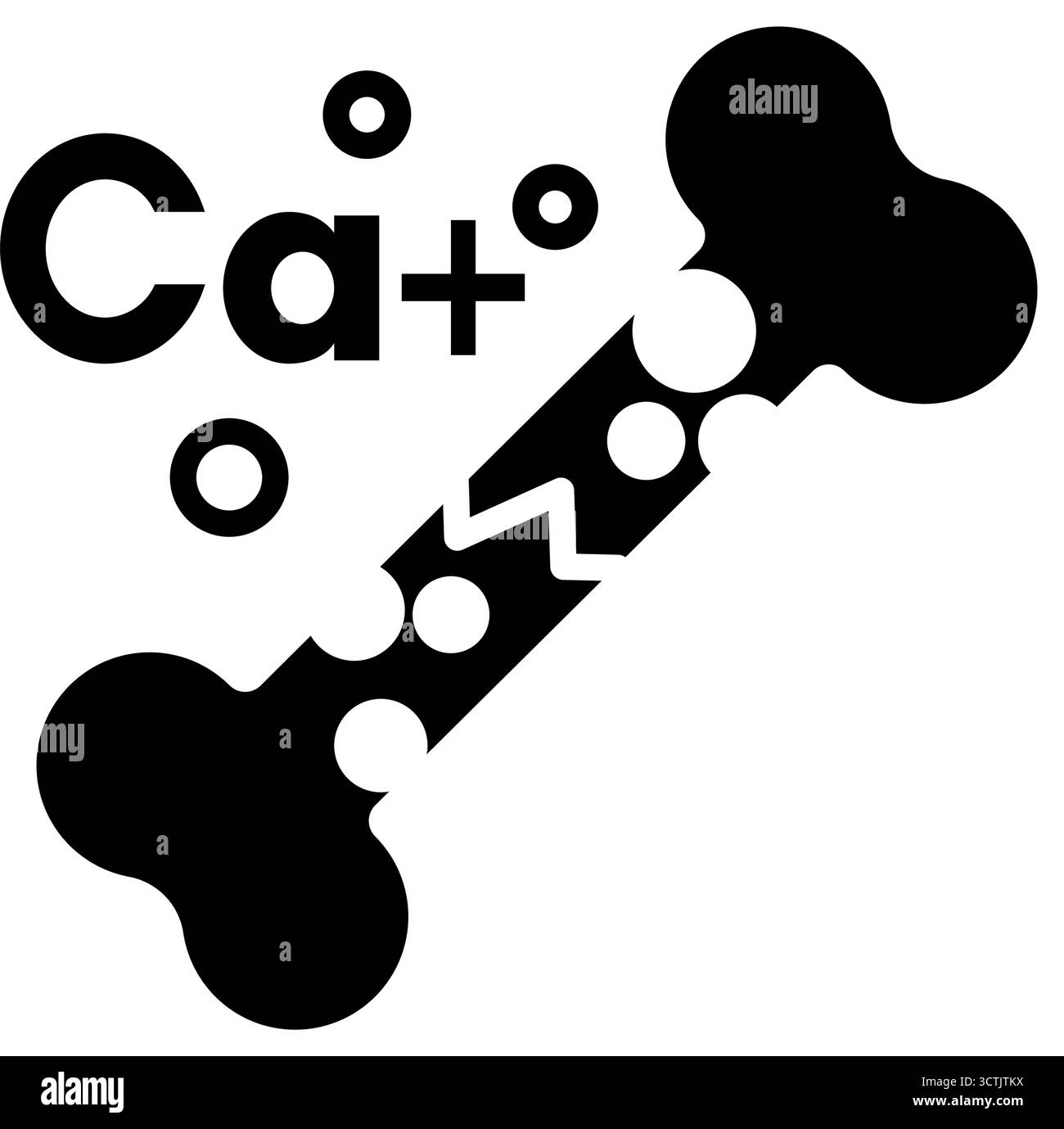 Os cassé avec déficience en calcium - icône vectorielle Illustration de Vecteur
