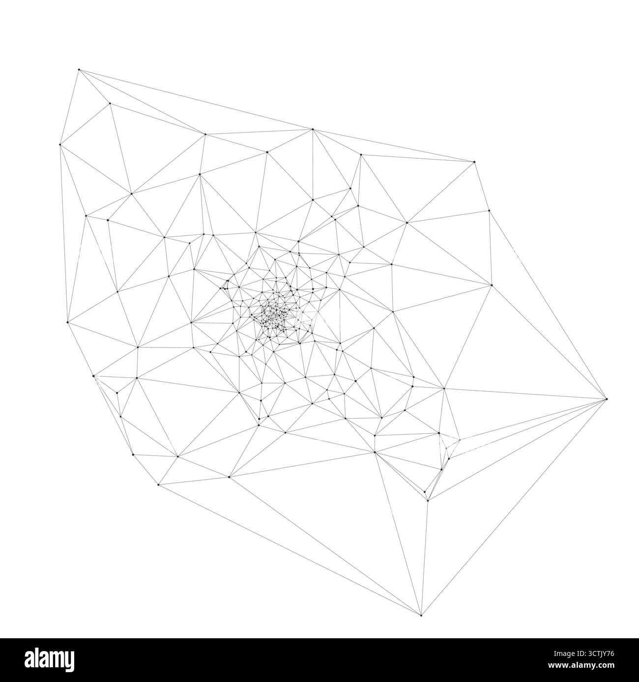 Le motif filaire géométrique dynamique forme une explosion ressemblant à un diamant avec des pointes pointues et des lignes interconnectées parfaites pour les arrière-plans technologiques, un design moderne isolé sur un vecteur de fond blanc. Illustration de Vecteur