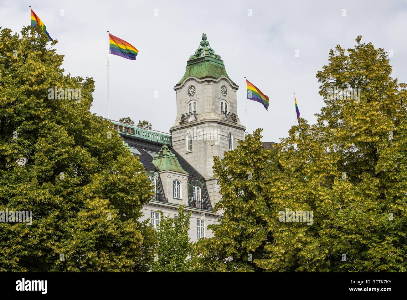 Tour du Grand Hôtel sur Karl Johans Gate dans le centre d'Oslo, connue pour les banquets du Prix Nobel de la paix et la suite, où séjournent les lauréats Banque D'Images