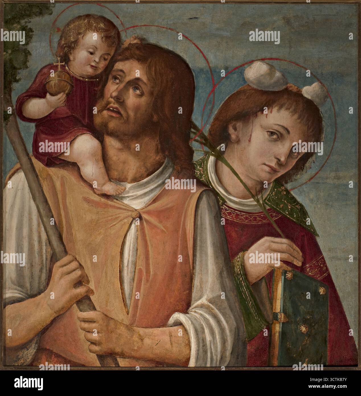 Saints Christopher et Stephen, 1512-1516. Trouvé dans la collection de la Fondazione Cassa di Risparmio di Cesena. Banque D'Images Saints Christopher et Stephen, 1512-1516. Trouvé dans la collection de la Fondazione Cassa di Risparmio di Cesena. Banque D'Images