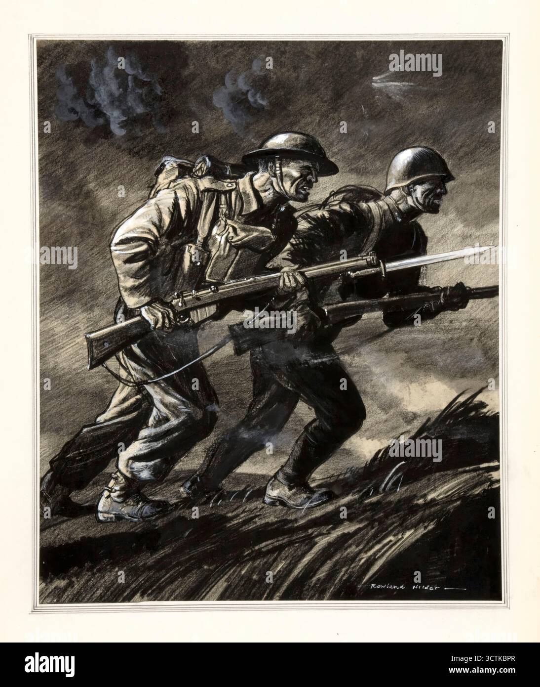 Unité de force - Un soldat britannique et un soldat russe chargés de fusils, affiche de la seconde Guerre mondiale, entre 1939 et 1946. Banque D'Images