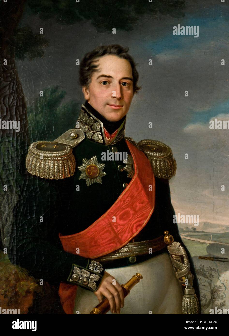 Portrait de Franciszek Ksawery Christiani, 1822. Pendant le duché de Varsovie, il sert dans l'armée polonaise, dans le corps des ingénieurs et sapeurs. À partir de 1819, il est directeur de la Direction générale des routes et ponts du Royaume de Pologne. En 1827, il est nommé membre du Conseil polytechnique de Varsovie. Après la chute de l'insurrection de novembre, il est inclus dans le corps russe des ingénieurs en communication avec le grade de général. Waclawa Milewska Banque D'Images
