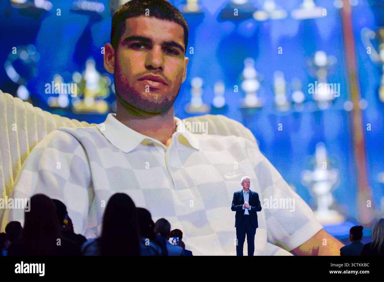Melbourne, Australie. 07 octobre 2025. Craig Tiley, directeur et PDG de Tennis Australia, prononce des discours lors de l'événement de lancement de l'Open d'Australie 2026. Crédit : SOPA images Limited/Alamy Live News Banque D'Images