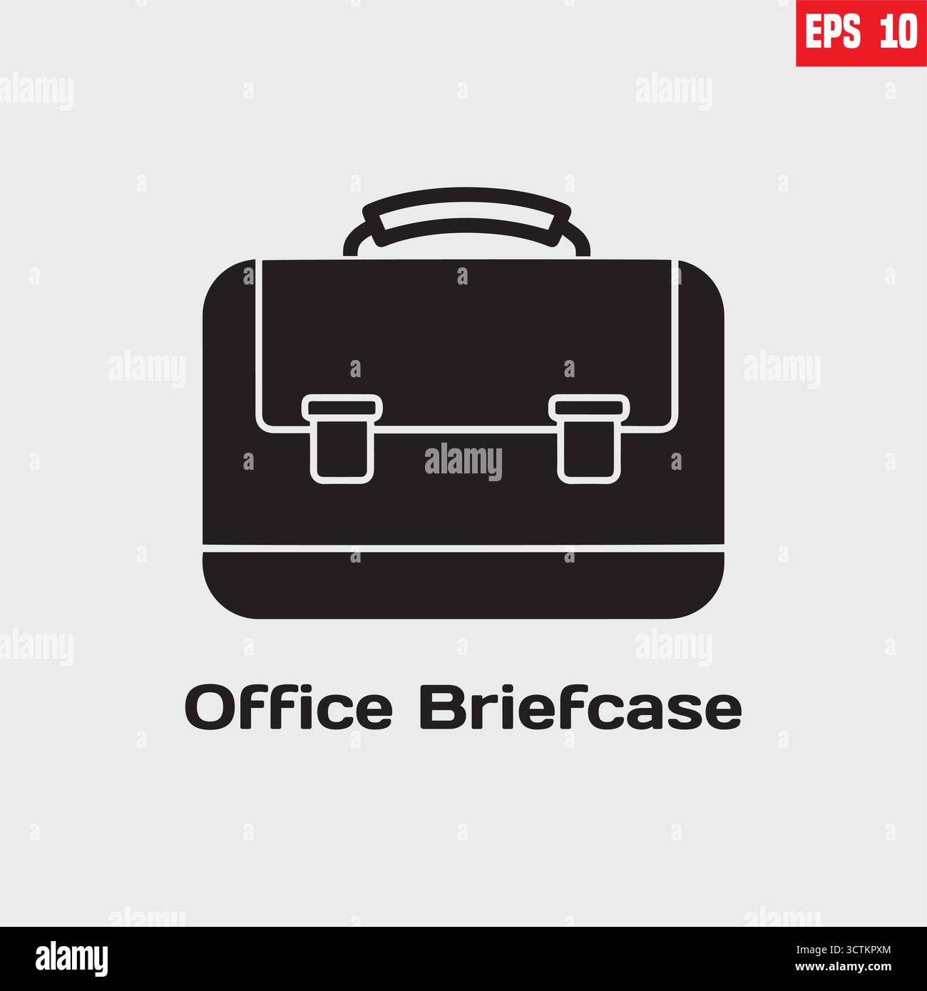 Icône de porte-documents dans un vecteur solide noir plat Illustration de Vecteur