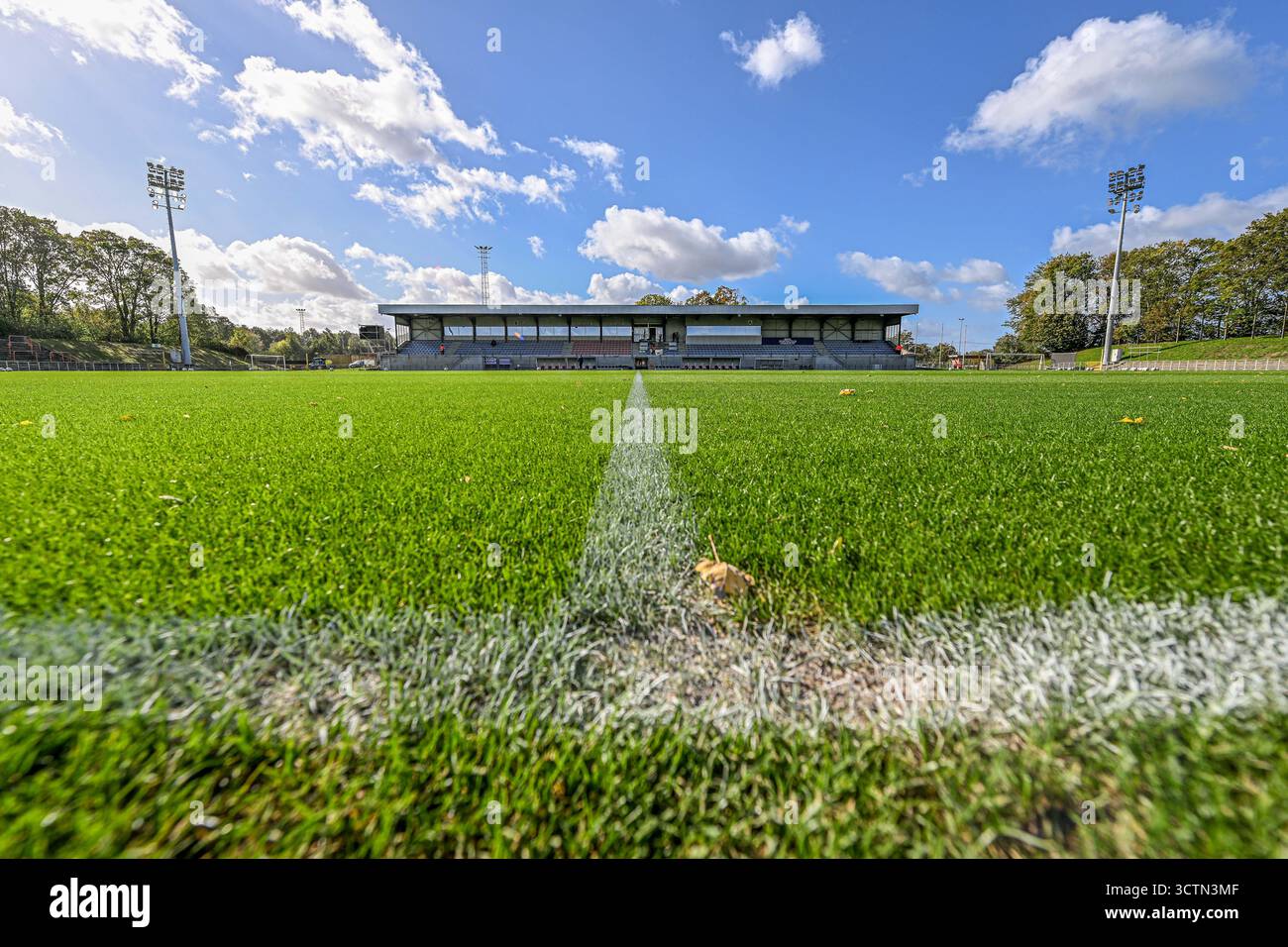Deinze, Belgique. 04 octobre 2025. Stadion Deinze photographié avant un match de football féminin entre le RSC Anderlecht Women et les AA Gent Ladies lors de la troisième journée de la saison 2024 - 2025 de la Super League belge Lotto Womens, le samedi 4 octobre 2025 à Deinze, Belgique . Crédit : Sportpix/Alamy Live News Banque D'Images
